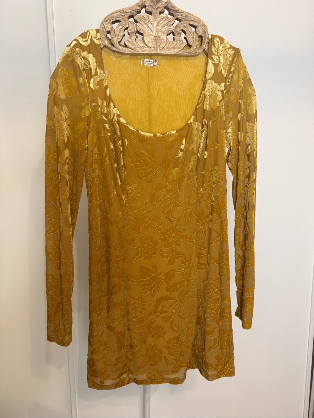 FREE PEOPLE VELVET FLORAL MINI DRESS